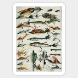 1920's Fishing Flies Sticker